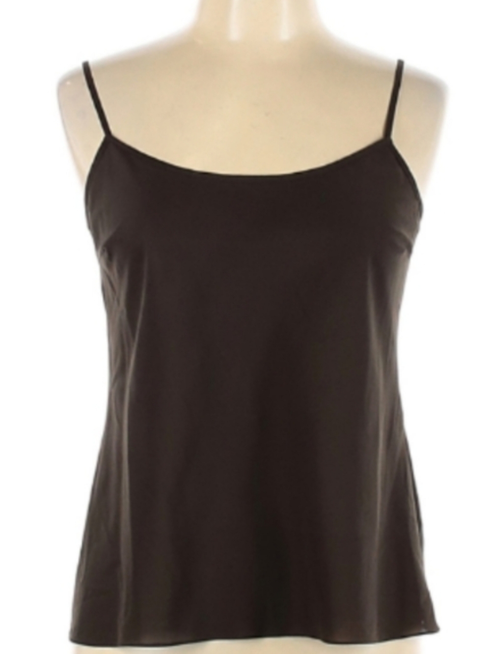 Silk Blend Cami Top Donna Karan Brown Stretch Designer Minimalist Camisole DKNY